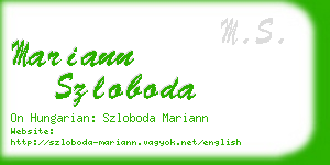 mariann szloboda business card